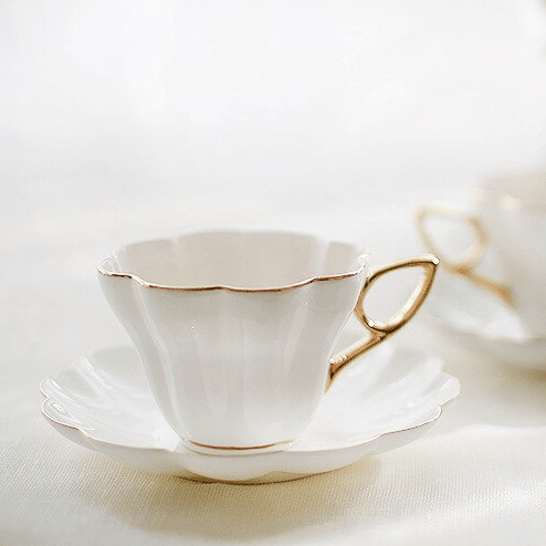 Tasse à thé en porcelaine blanche - Style Anglais_1