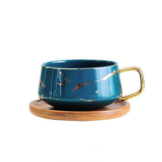 Tasse à thé en porcelaine ronde bleu_1