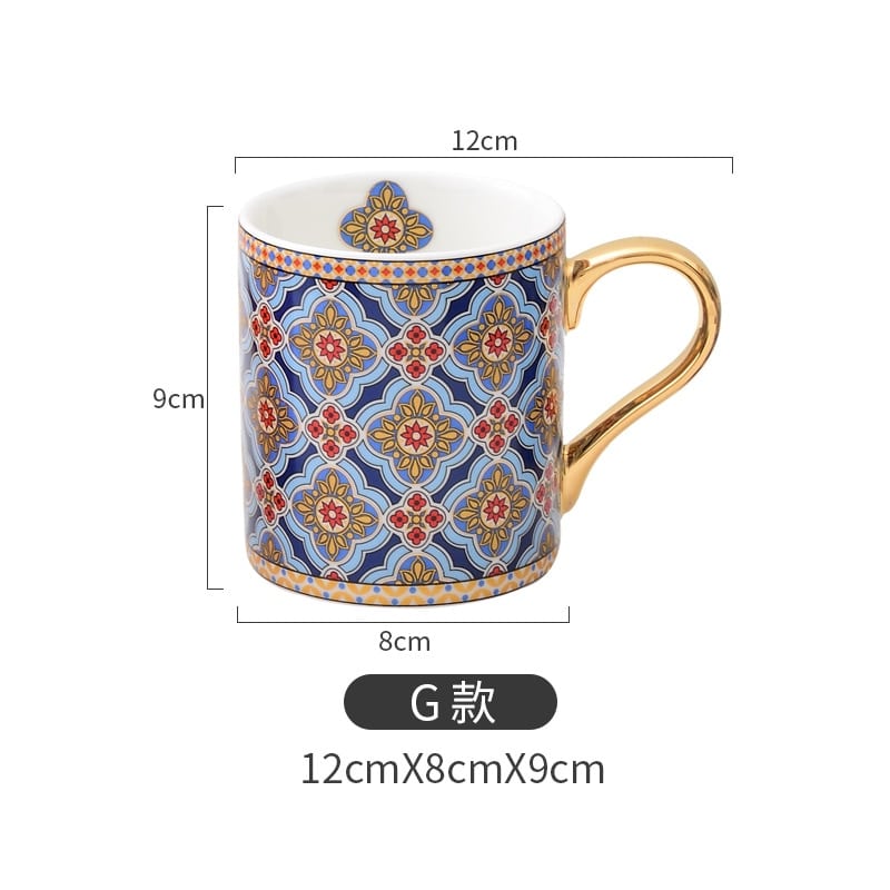 Ensemble de tasse à thé marocaine de luxe avec manche en or 250 ml_2
