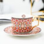 Ensemble de tasse à thé marocaine de luxe avec manche en or 250 ml_9