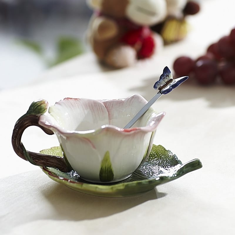 Créative tasse à thé anglaise en rose 3D_1
