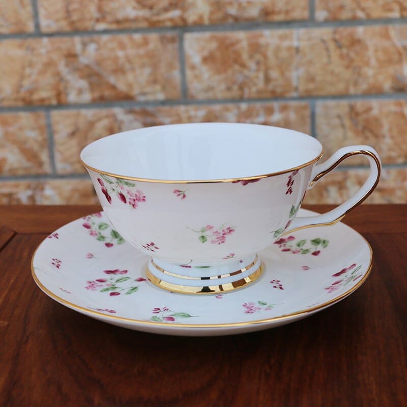 Créative tasse à thé en porcelaine anglaise avec anse dorée_2