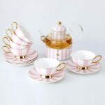 Élégante tasse à thé en porcelaine anglaise couleur brillante_11