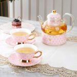 Élégante tasse à thé en porcelaine anglaise couleur brillante_6