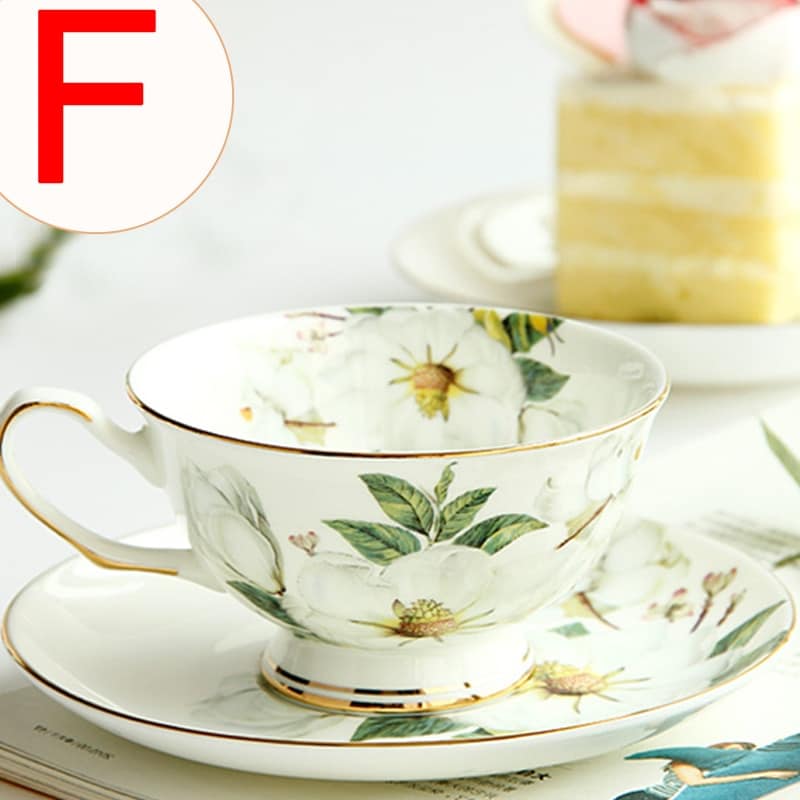 Ensemble tasse à thé exquise fleurie style rétro anglais_1