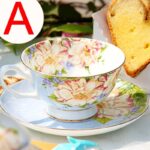 Ensemble tasse à thé exquise fleurie style rétro anglais_12