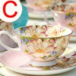 Ensemble tasse à thé exquise fleurie style rétro anglais_6