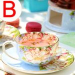 Ensemble tasse à thé exquise fleurie style rétro anglais_9