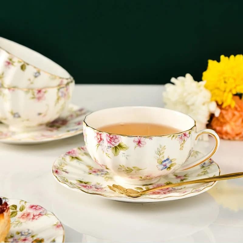 Jolie tasse à thé style pastoral anglais