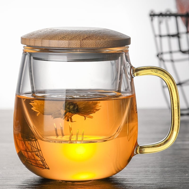 Tasse à thé en verre avec poignée transparente_1