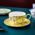 Tasse à thé luxe anglaise à motif créatif oiseau_9