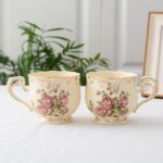 Tasse à thé vintage anglaise fleur peint à la main_14