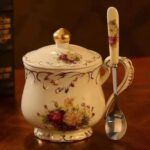 Tasse à thé vintage anglaise fleur peint à la main_16