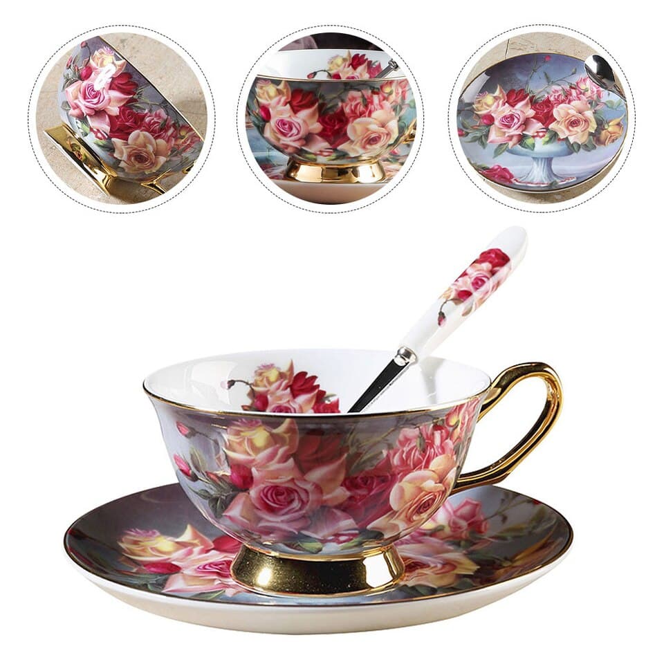 Vintage tasse à thé motif floral anglaise_1